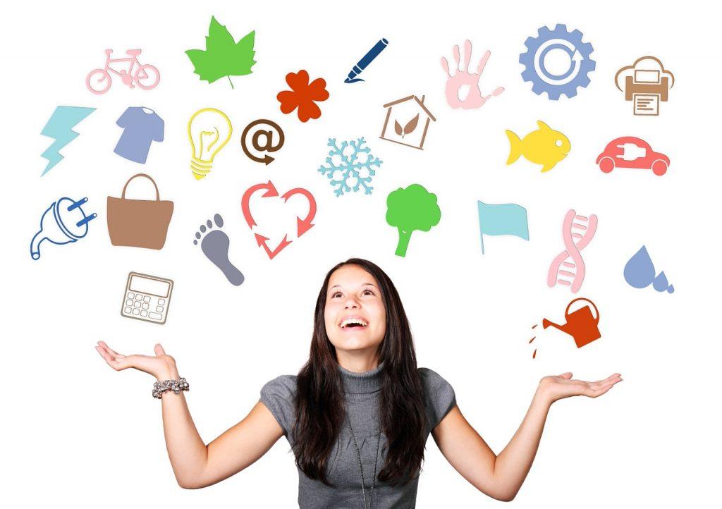 Woman Juggling Things